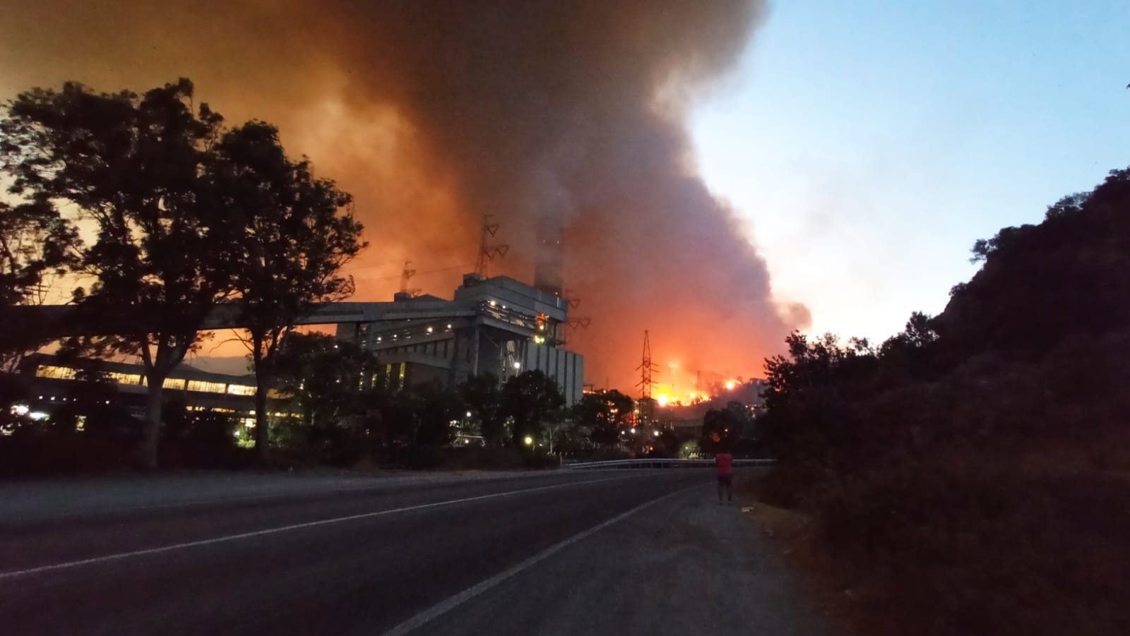 MUĞLA MİLAS'TA DEVAM EDEN ORMAN YANGINI TÜM ÖNLEM VE ÇABALARA RAĞMEN TERMİK SANTRALE SIÇRADI. (AYKUT YENİÇAĞ/MUĞLA-İHA)