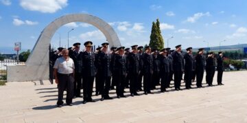 YILDÖNÜMÜ KUTLAMALARI PROGRAMI ESKİŞEHİR İL JANDARMA KOMUTANLIĞI PERSONELİNİN KATILIMI İLE KANLIPINAR ŞEHİTLİĞİ'NDE DEVAM ETTİ. (ALİ FURKAN ÇETİNER/ESKİŞEHİR-İHA)
Jandarma Teşkilatı'nın 183'üncü yıldönümü Eskişehir'de de düzenlenen törenle kutlandı.