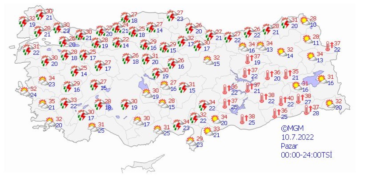 Bayramın ikinci günü hava durumu